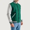 Kelly green and white varsity letterman jacket 4