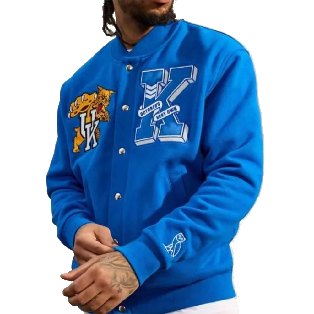 Kentucky wildcats power blue fleece varsity jacket