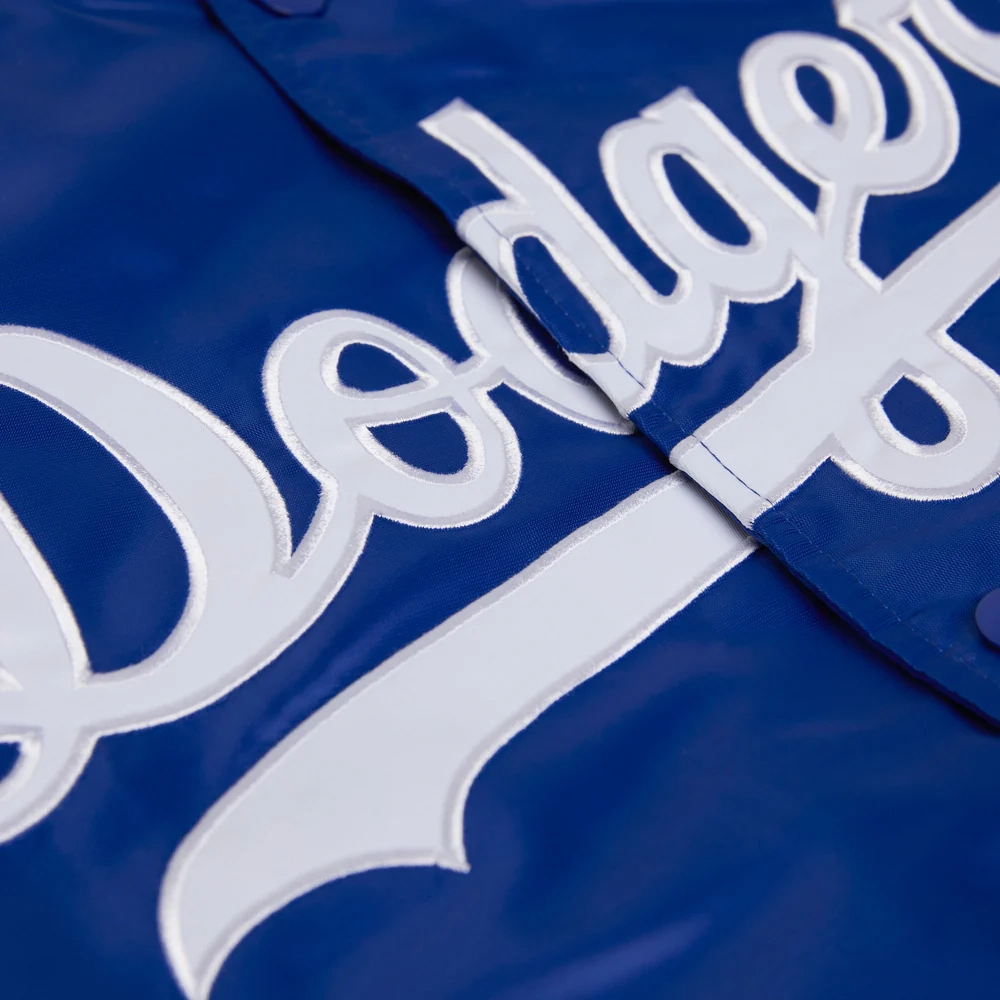 La dodgers 90s throwback blue satin varsity jacket 3