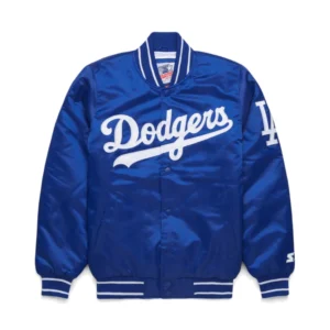 La dodgers 90s throwback blue satin varsity jacket 7