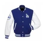 Los Angeles Dodgers Letterman Blue Wool/Leather Jacket