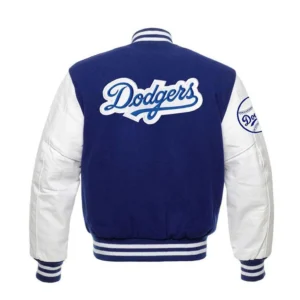 La dodgers blue and white letterman varsity jacket 2