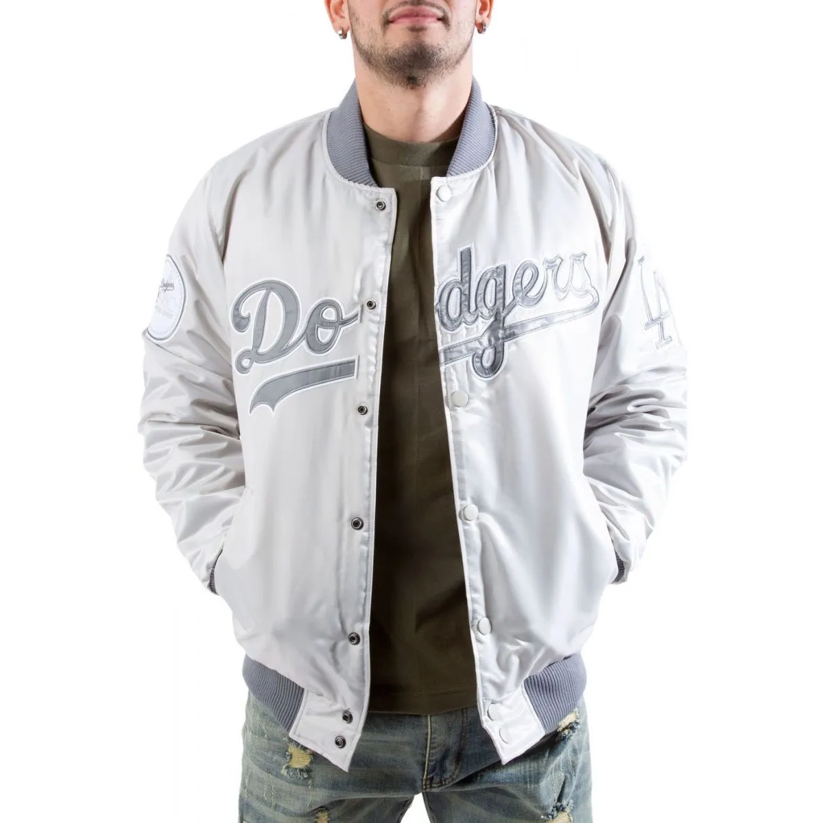 La dodgers silver bomber jacket