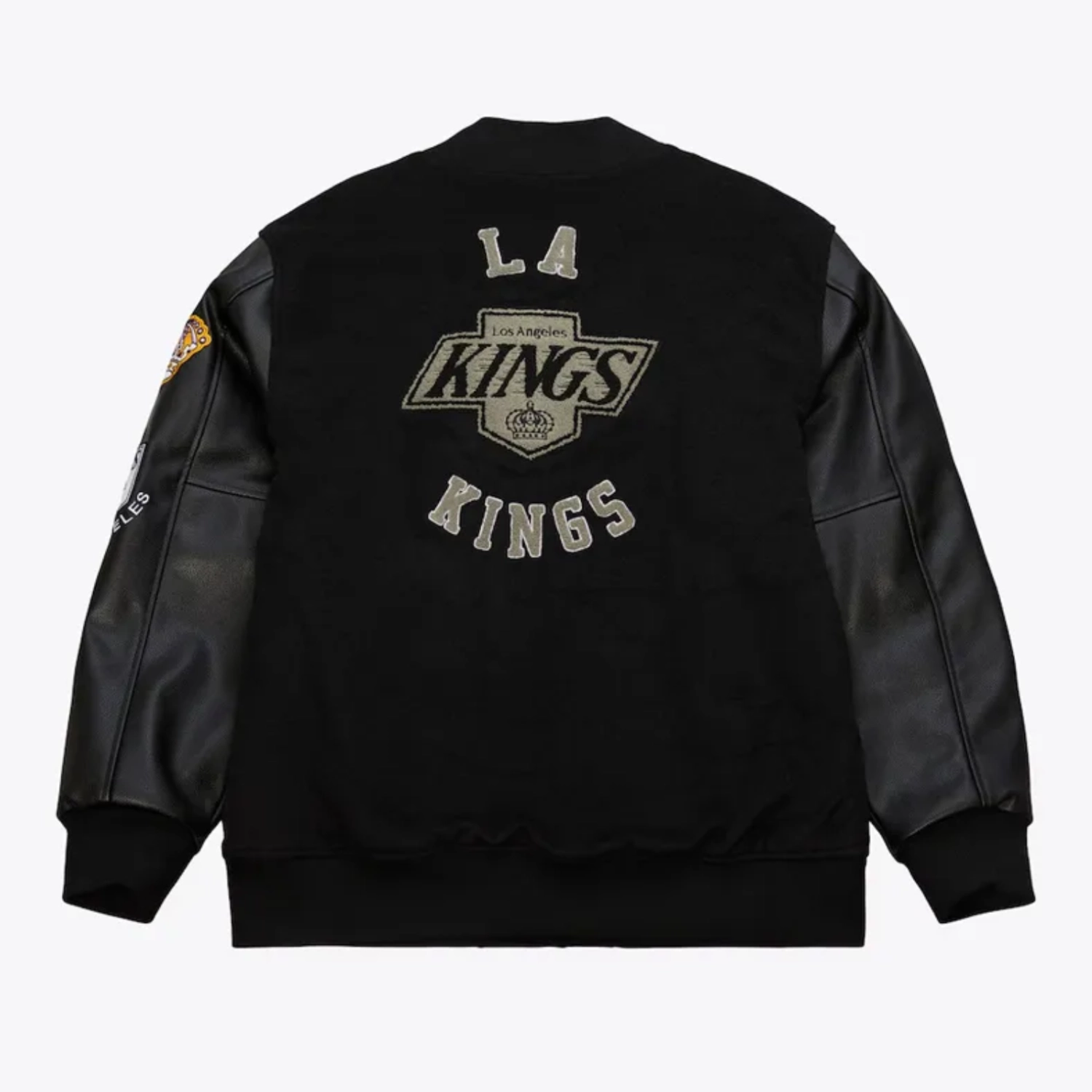 La kings black out full snap varsity jacket
