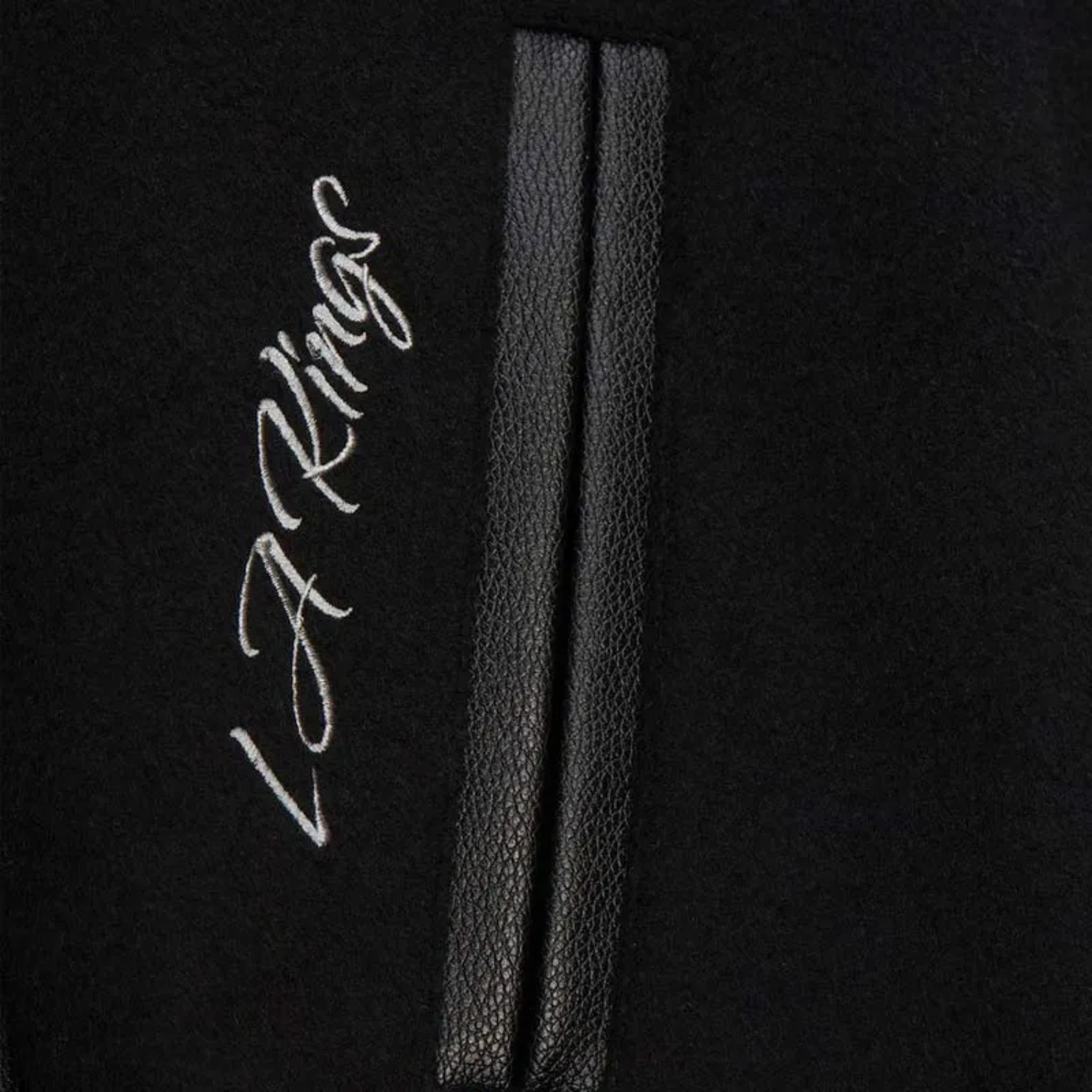 La kings black out wool leather jacket