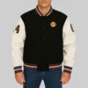 La lakers black mamba hall of fame wool leather jacket