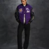 La lakers ovo x nba wool leather varsity jacket