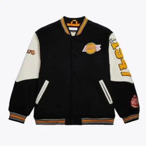 La lakers team history vintage logo jacket
