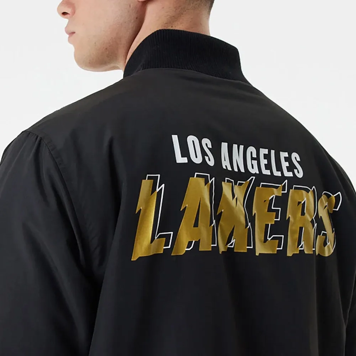 La lakers team script polyester bomber jacket