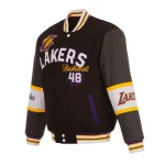 Los Angeles Lakers Vintage Black/Charcoal Wool Jacket