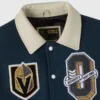 Las vegas golden knights full snap wool leather varsity jacket