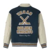Las vegas golden knights navy and cream full snap wool jacket