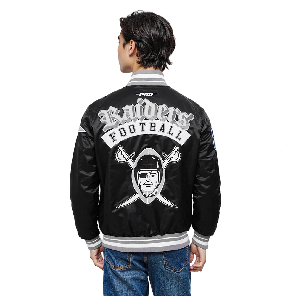 Las vegas raiders best of mens rib satin jacket