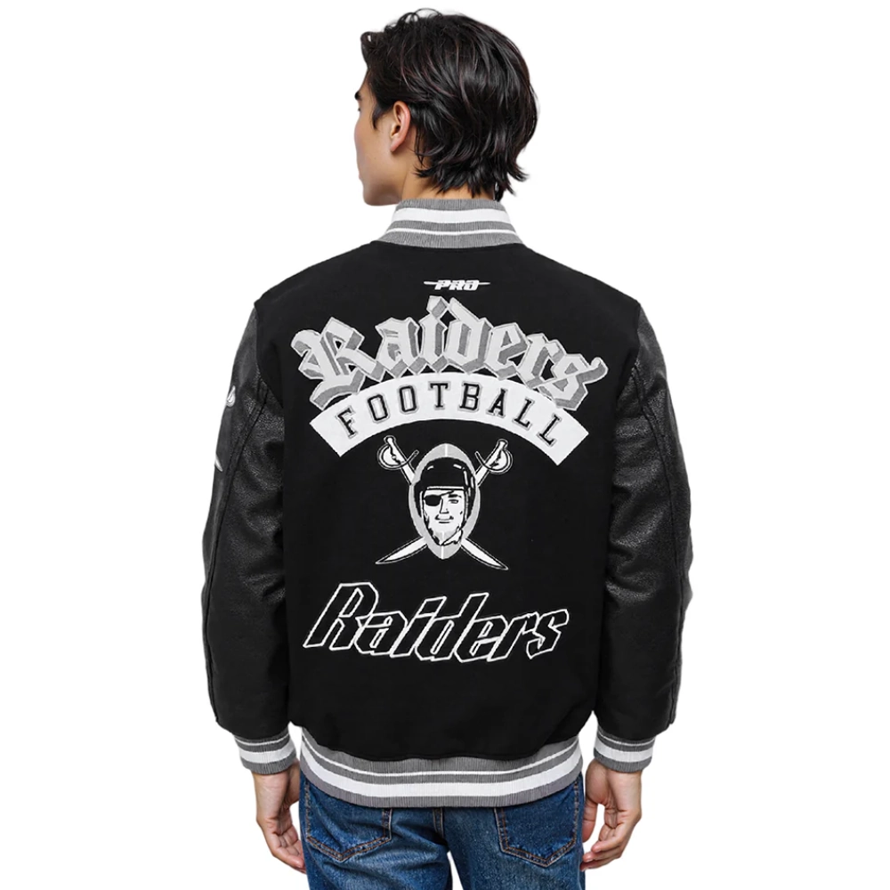 Las vegas raiders best of mens wool varsity jacket
