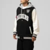 Las vegas raiders black sideline fleece full snap front view