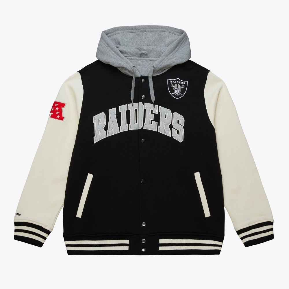 Las vegas raiders black sideline fleece full snap jacket