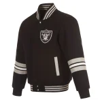 Las Vegas Raiders Striped Black Wool Jacket