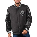 Las Vegas Raiders First Rounder Wool/Leather Jacket