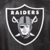 Las vegas raiders full real leather varsity jacket black 3