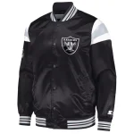 Las Vegas Raiders Full-Snap Black Satin Jacket