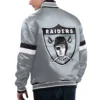 Las vegas raiders gridiron classics home game satin varsity jacket gray 2