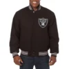 Las vegas raiders handmade wool jacket black 1