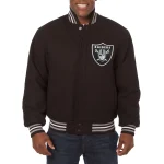 Las Vegas Raiders One Color Full-Wool Black Varsity Jacket