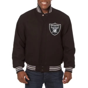 Las vegas raiders handmade wool jacket black 1