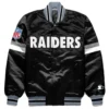 Las vegas raiders home game satin varsity jacket black