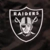Las vegas raiders leader satin varsity jacket grey black 1