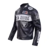 Las vegas raiders leather jacket