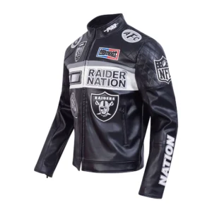 Las vegas raiders leather jacket