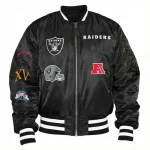 Las Vegas Raiders Ma-1 Black Satin Jacket