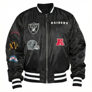 Las vegas raiders ma 1 bomber black jacket
