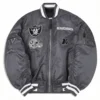 Las vegas raiders ma 1 bomber grey jacket