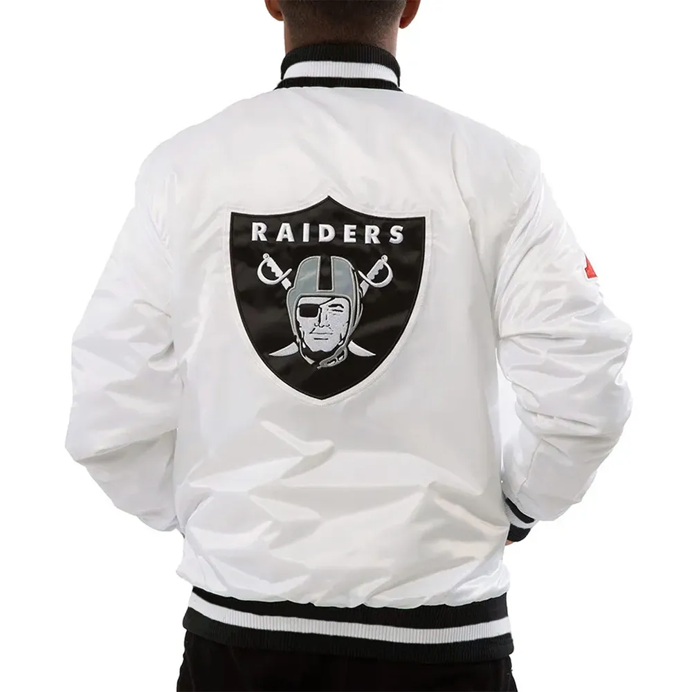 Las vegas raiders mark davis satin jacket