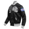 Las vegas raiders mashup full snap satin varsity jacket black 4