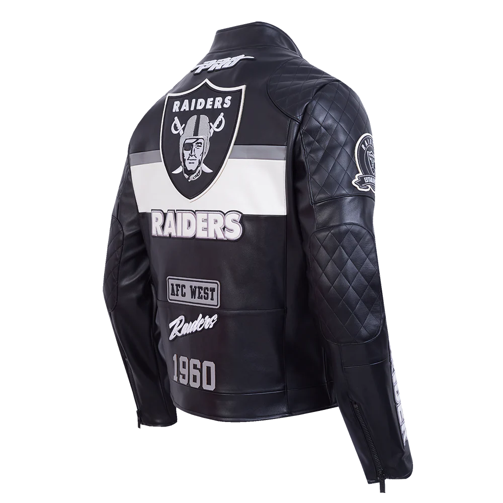 Las vegas raiders moto black jacket