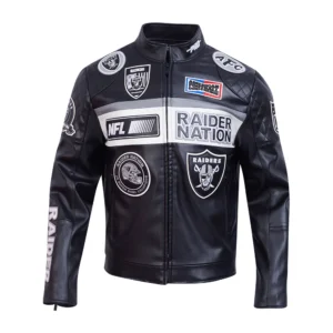 Las vegas raiders moto jacket