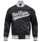 Las Vegas Raiders Script Tail Black Satin Jacket
