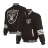 Las vegas raiders striped black wool jacket