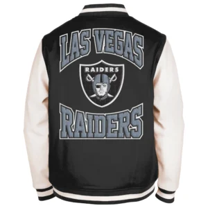 Las vegas raiders third down 20 full snap varsity jacket blackwhite 2 1
