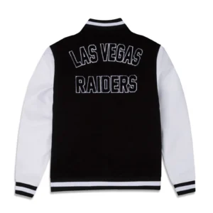 Las vegas raiders third down full snap varsity jacket black white 1 1