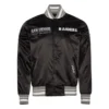 Las vegas raiders turn it up m satin varsity jacket