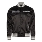Las Vegas Raiders Turn It Up M Full-Snap Black Satin Jacket