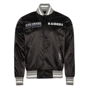 Las vegas raiders turn it up m satin varsity jacket