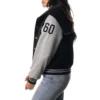 Las vegas raiders womens sailor full snap hooded varsity jacket black grey 2 1
