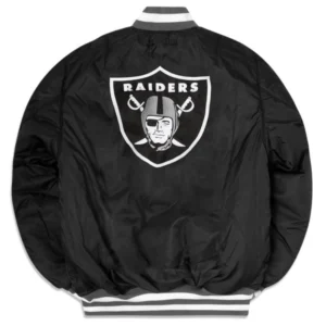 Las vegas raiders x new era ma 1 bomber varsity jacket black 1 1