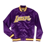 Los Angeles Lakers Lightweight Satin Full-Snap Purple Jacket