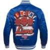 Lincoln lions homecoming full snap satin varsity jacket